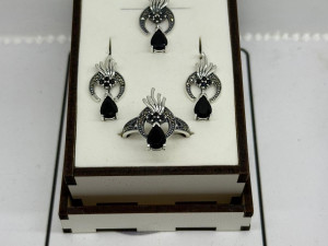 Set srebro 925 srebreni srebrni zenski prsten privjesak nausnice