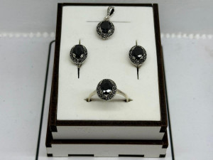 Set srebro 925 srebreni srebrni zenski prsten privjesak nausnice