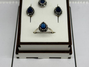 Set srebro 925 srebreni srebrni zenski prsten privjesak nausnice