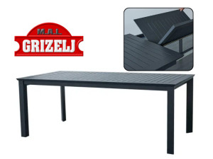 STOL STOLOVI ALUMINIJSKI NA IZVLAČENJE SEATTLE SIVI, 160/240X100