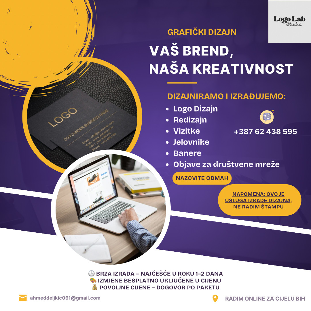 GRAFICKI DIZAJN - IZRADA LOGA, VIZIT KARTI - DIZAJN JELOVNIKA