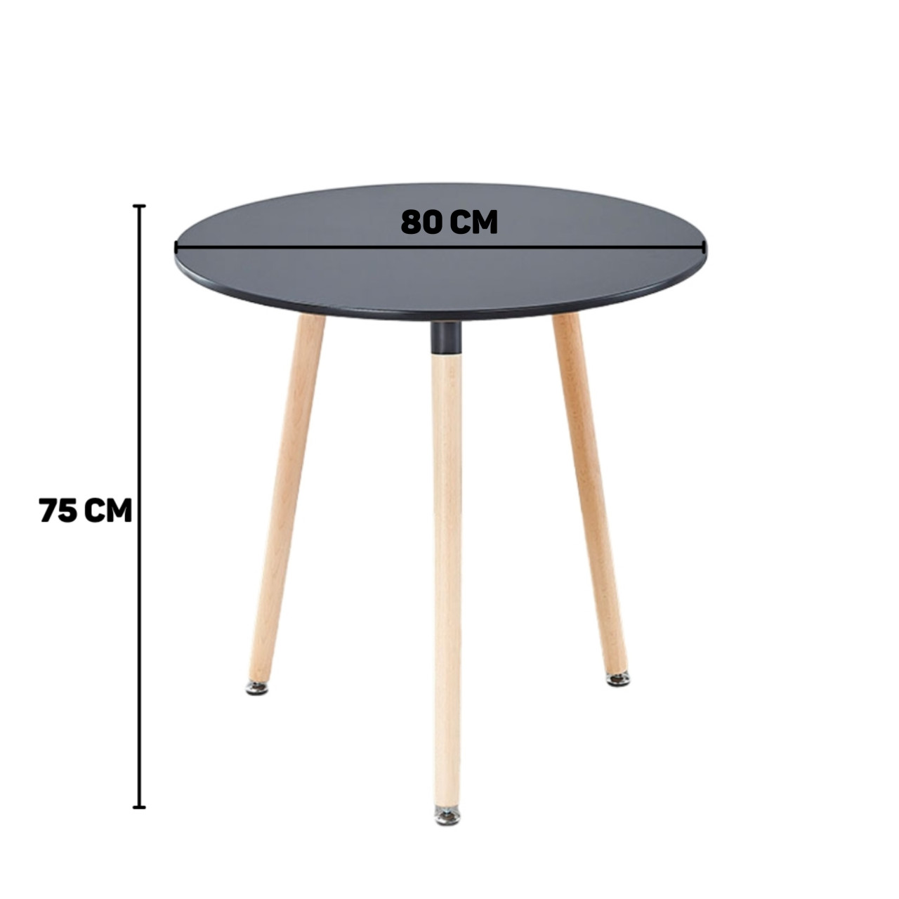 GIGA.BA TERRA TRPEZARIJSKI OKRUGLI STOL 80 CM CRNI