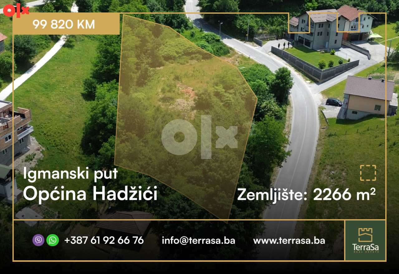 Zemljište 2266 m2/ Igmanski put/ Hadžići