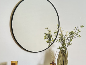 Ogledalo zidno okruglo 70cm crno / ogledala