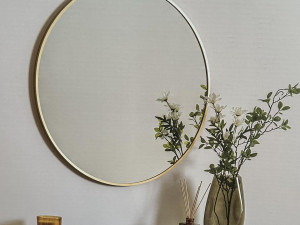 Ogledalo zidno okruglo 70cm zlatno / ogledala GOLD