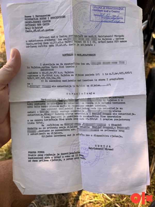 Zemljište Cazin/Rujnica sa okućnicom 10