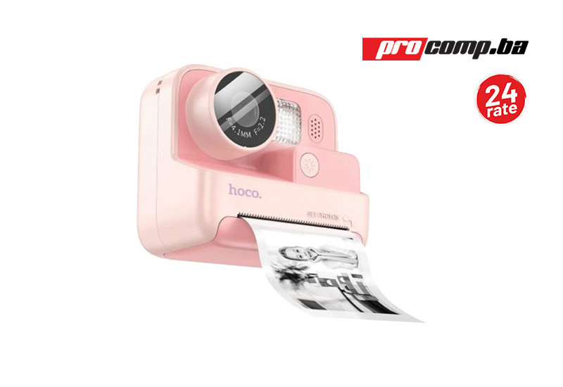 hoco. Dječija kamera sa printerom, 2" IPS LCD, 720p, microSD