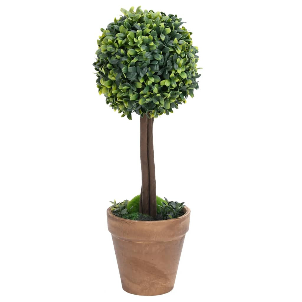 Umjetni šimširi s posudama 2 kom u obliku kugle zeleni 56 cm