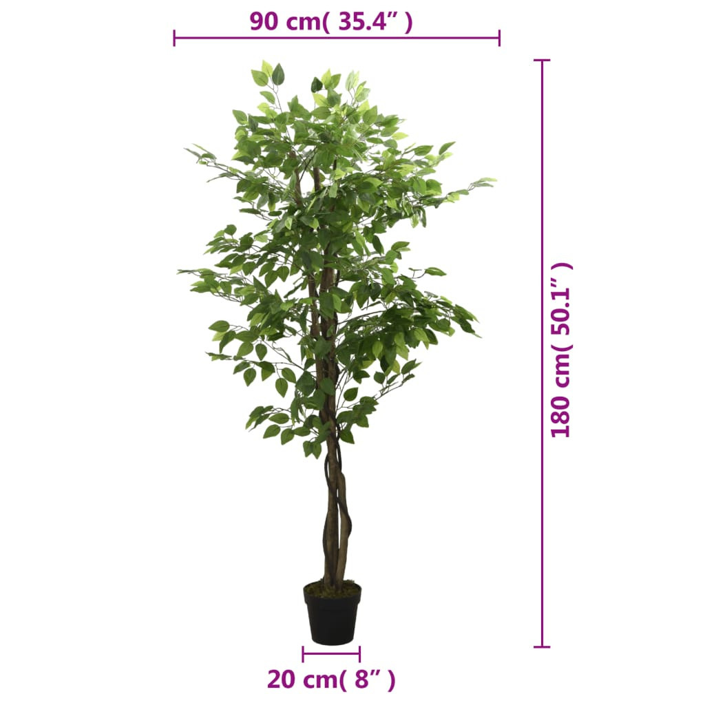 Umjetno stablo fikusa 1008 listova 180 cm zeleno