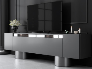 TV stalak Bohem - Antracit, Srebrna