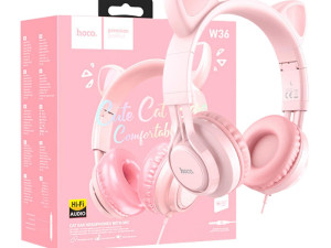 Hoco slušalice W36 Cat ear pink