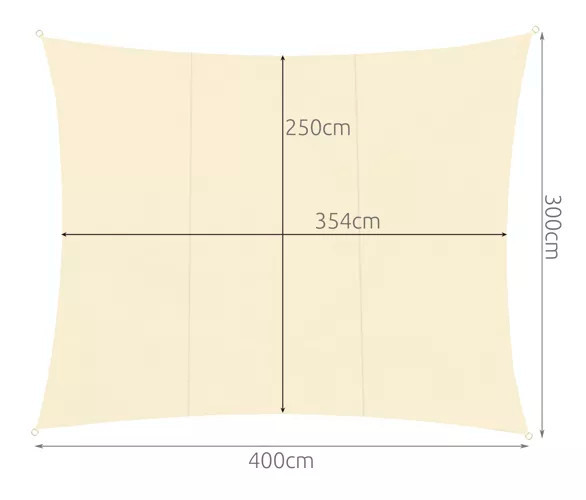 Jedro za sjenilo 4x3m - bež Gardlov 23144