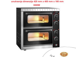 Peć za Pizzu Dupla Elektricna Nova 3000W