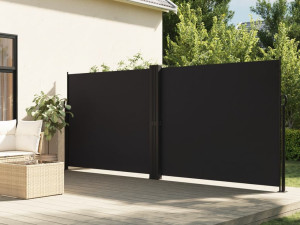 Bočna tenda na uvlačenje crna 160 x 1200 cm 4004819