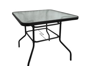 Stol 80x80x72cm stakleni crni HAWAII