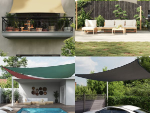 Jedro protiv sunca od tkanine Oxford pravokutno 6 x 8 m bijelo 13