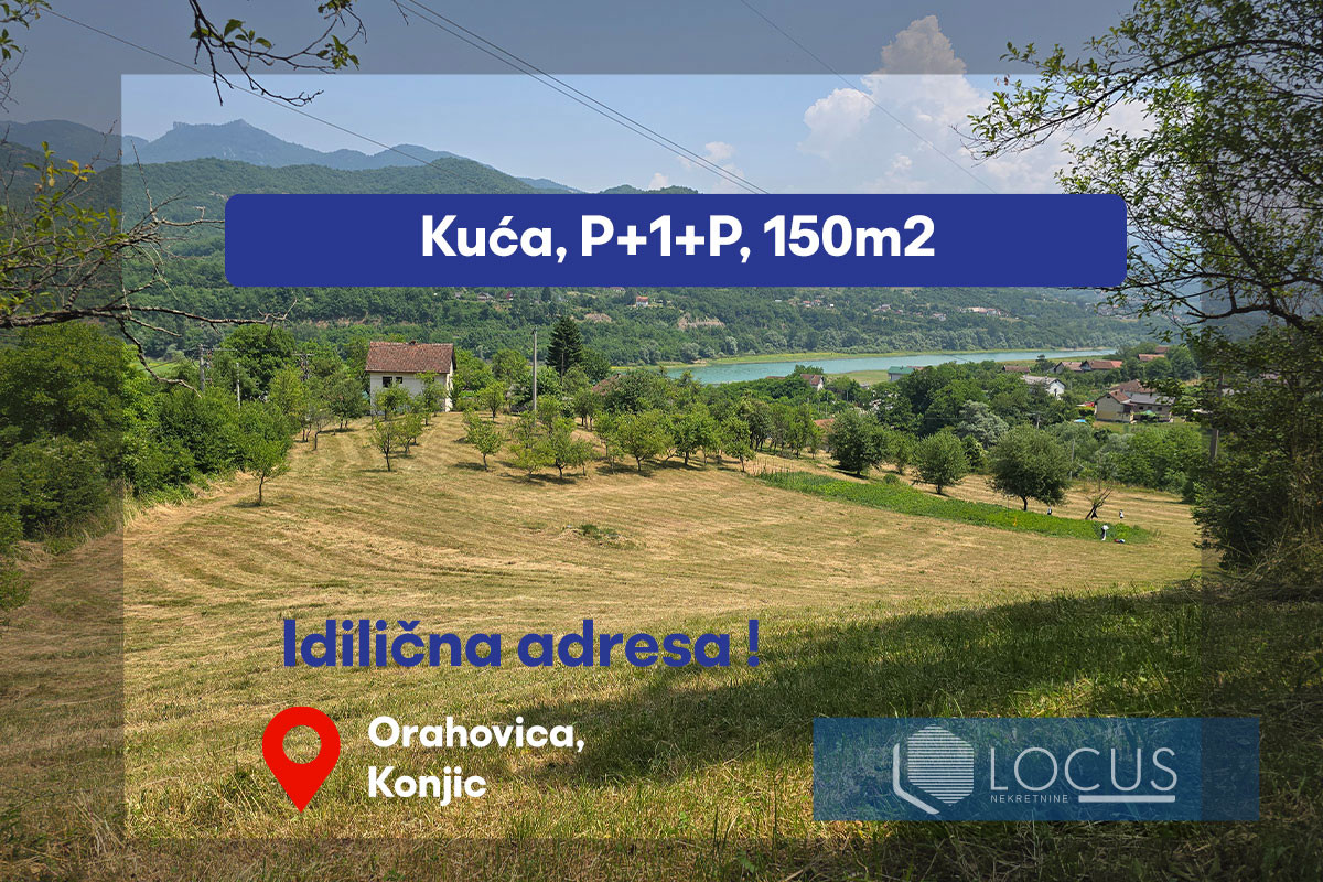 LOCUS: Kuća na parceli 13.379m2, Orahovica, Konjic
