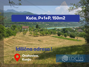 LOCUS: Kuća na parceli 13.379m2, Orahovica, Konjic
