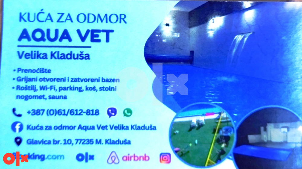 KUĆA ZA ODMOR AQUA VET VELIKA KLADUŠA 5