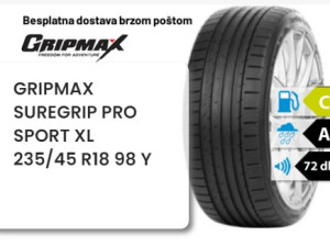 235/45 R 18 98Y XL GRIPMAX SUREGRIP PRO SPORT