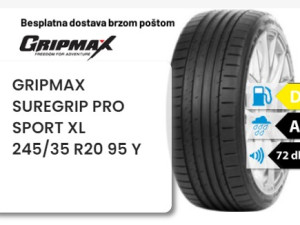 245/35 R 20 95Y XL GRIPMAX SUREGRIP PRO SPORT