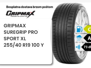 255/40 R 19 100Y XL GRIPMAX SUREGRIP PRO SPORT