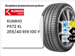 255/40 R 19 100Y XL KUMHO PS72