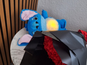 POKLON BUKET RUZA I STITCH KOJI DISE RODJENDAN GODISNJICA