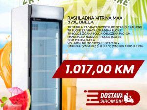 Rashladna vetrina 373L vitrina za pice bijela crna