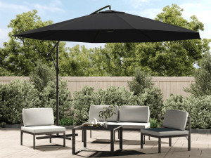 Konzolni vrtni suncobran s aluminijskim stupom 350 cm crni 47130