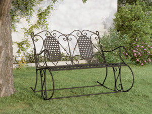 Klupa za ljuljanje za dvoje 113 cm crna čelična 318829