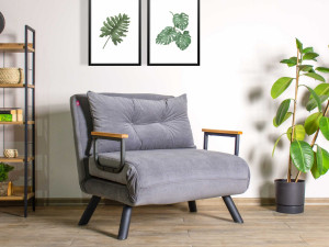 Kauč na razvlačenje s 1 sjedalom Sando samac - Siva