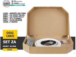 DIGI SET ZA MONTAŽU KLIME KLIMA 18K 24K 18-24 / CIJEVI NOSAČI