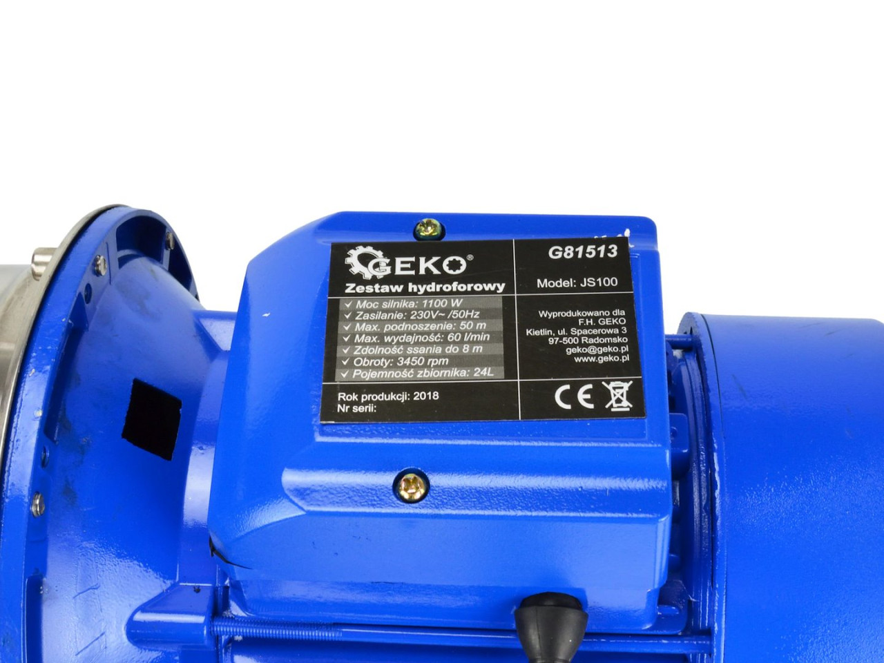 Pumpa Za Vodu Hidrofor Hidropak 24L 1100W J100S G81513 Geko - Image 6