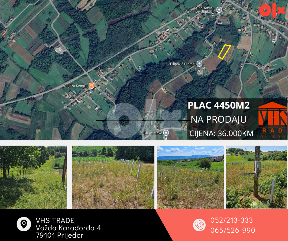 Zemljište Prijedor 4450m2