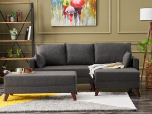 Ugaona sofa-krevet Bella Mini ugaona sofa desno - antracit