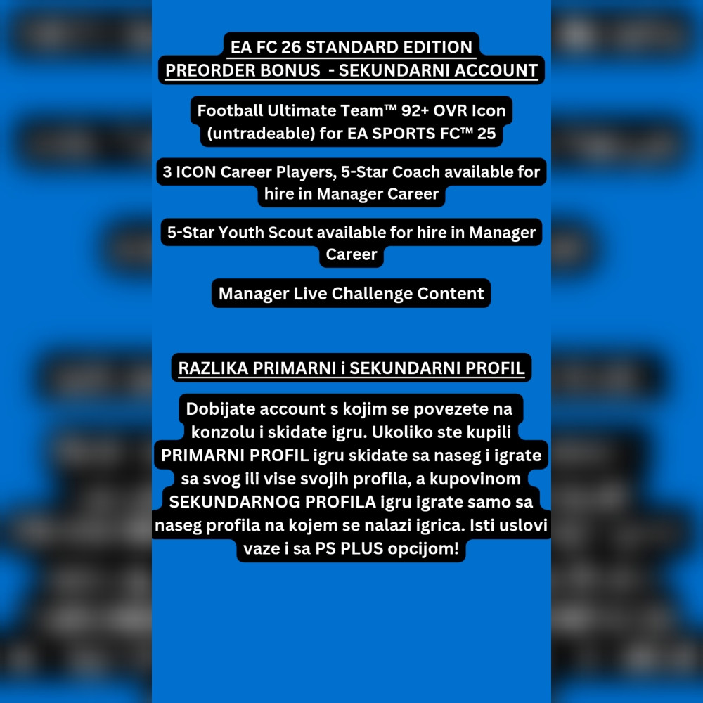 EA FC 26 (PS4/PS5) DIGITAL FIFA 26 EAFC 26 PS PLUS