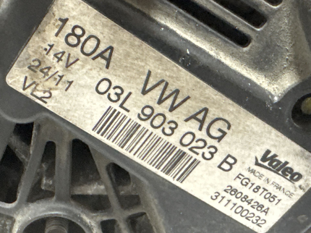 ALTERNATOR VW PASSAT B7 > 10-14 03L903023B