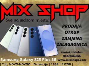 Samsung Galaxy S25 PLUS 5G 12/512GB *NOVOO*Garancija* 12GB GB