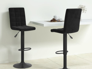Barski stolci 2 kom crni baršunasti 335760