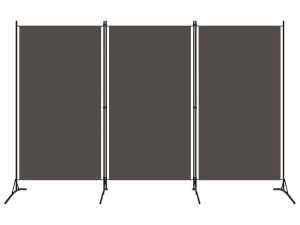 Sobna pregrada s 3 panela antracit 260 x 180 cm