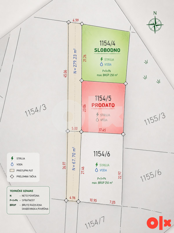 EN1347 Građevinska parcela Motike, Banja Luka, 404m2 065 22 33 44