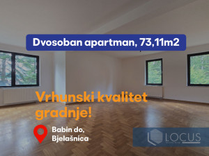 NOVOGRADNJA BJELAŠNICA! Apartman s ostavom 73m2
