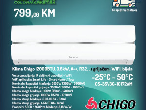 Klima Chigo 12000BTU 3.5kW  A++