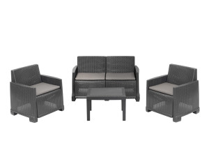 SET ISEO ANTRACIT (sofa, 2 fotelje + stol)