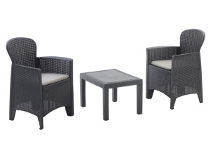 SET AKITA ANTRACIT SA JASTUKOM (2 fotelje + stol)