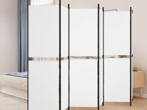 Sobna pregrada s 6 panela bijela 300 x 180 cm od tkanine 350222