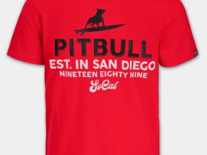 PIT BULL WEST COAST Majica SURFING DOG Fluo red