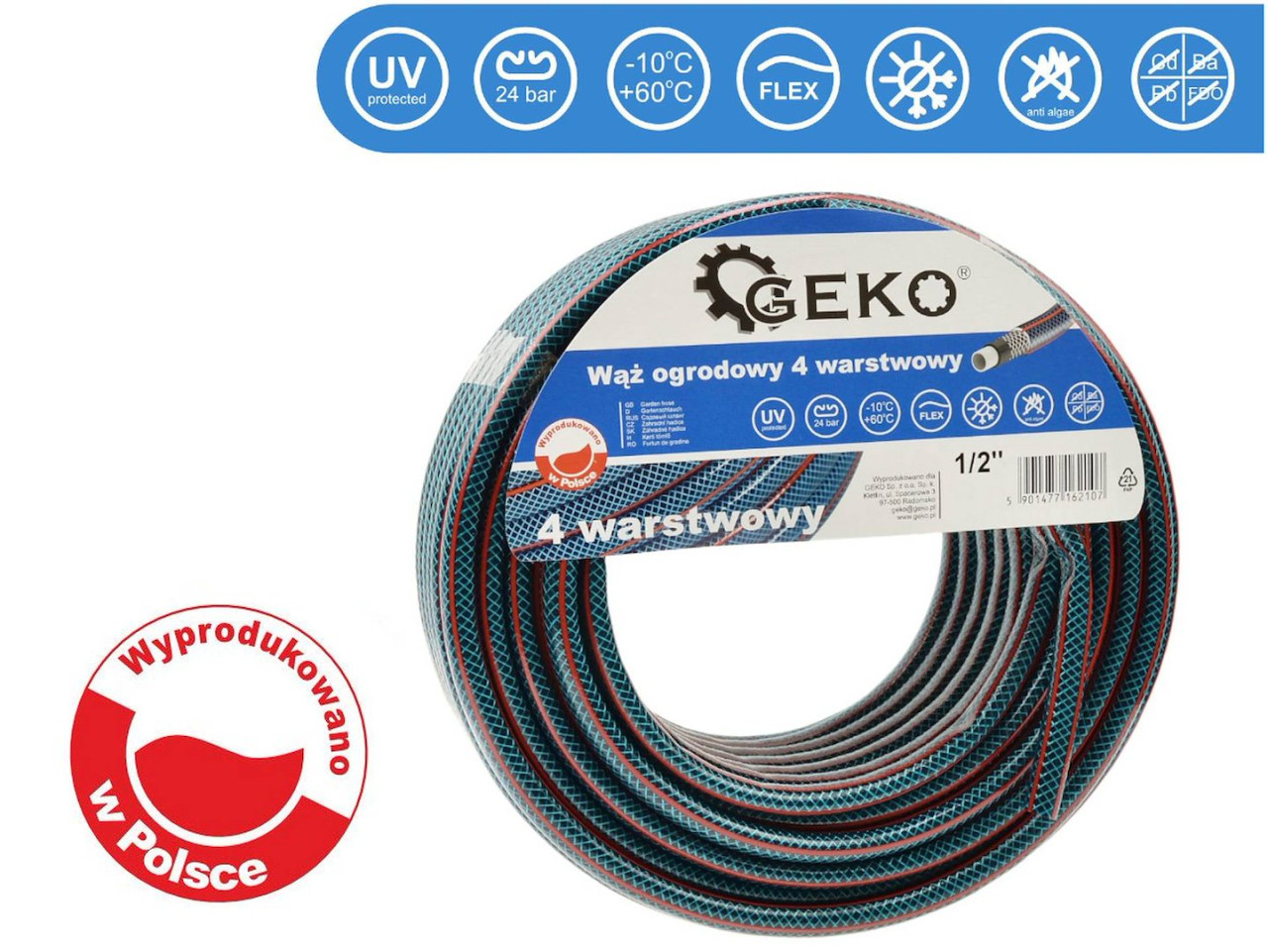 Vrtno Baštensko Crijevo Za Vodu 4 Sloja 1/2" 20m G73782 Geko - Image 3