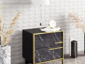 Noćni ormarić Polka - crna